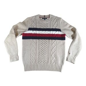 Mens Tommy Hilfiger Cable Knit Sweater Size Medium